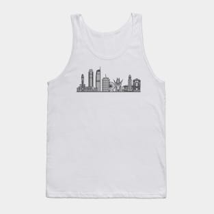 Los Angeles Skyline in black with details Tank Top